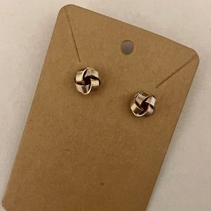 Gold Knot Stud Earrings